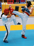 Kickboxer im Training